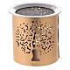 Golden metal incense burner 9 cm cut-out Tree of Life s2