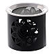 Incense burner h 6 cm perforated black iron floral decor s2