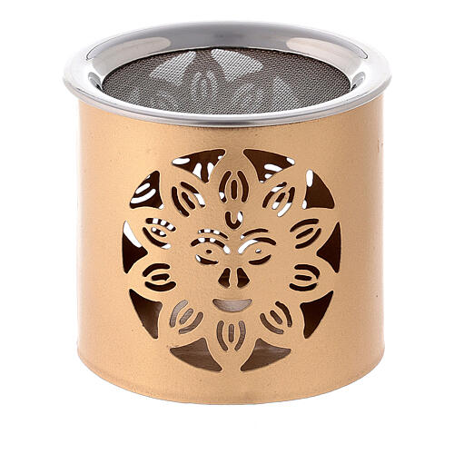 Brûle-encens doré soleil ajouré h 6 cm métal 4