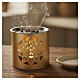 Queimador incenso dourado com sol perfurada metal h 6 cm s2