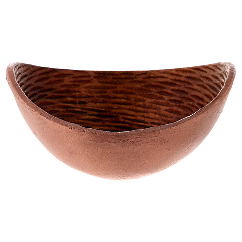 Incense bowl of 13 cm diameter, coppery metal 1