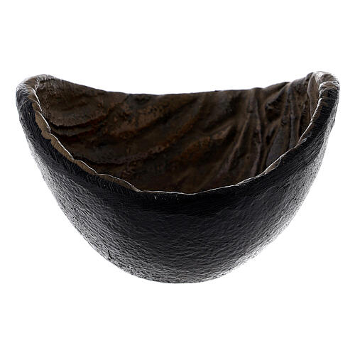 Black and brown incense bowl, 7 cm diameter, metal 1