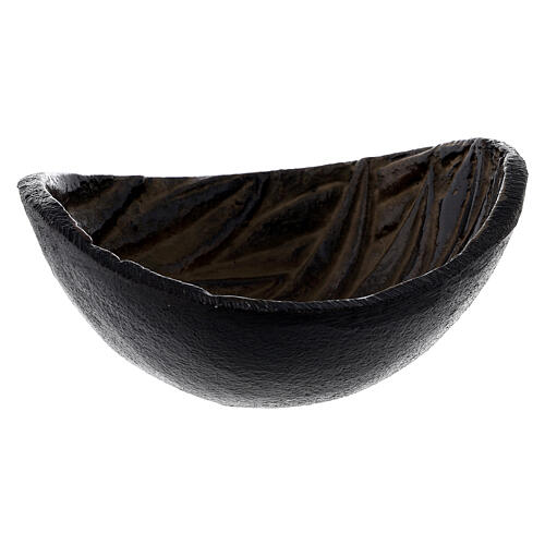 Black and brown metal incense bowl, 10 cm diameter 1