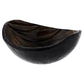 Black and brown metal incense bowl of 13 cm diameter