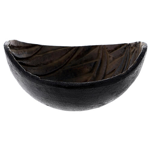 Black and brown metal incense bowl of 13 cm diameter 1