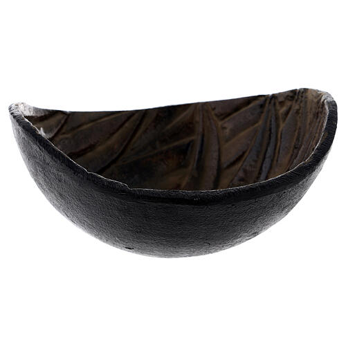 Black and brown metal incense bowl of 13 cm diameter 3