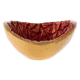 Incense bowl gold and red metal D 7 cm