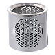 Iron cylindrical silver-plated incense burner h 6 cm s2