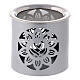Silver incense burner with cut-out flower, h 6 cm, metal s1