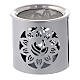 Silver incense burner with cut-out flower, h 6 cm, metal s2