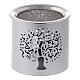 Silver metal incense burner with cut-out Tree of Life, h 6 cm s1