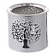 Silver metal incense burner with cut-out Tree of Life, h 6 cm s2