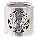 Silver incense burner with cut-out flower, h 6 cm, polished steel s1