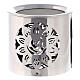 Silver incense burner with cut-out flower, h 6 cm, polished steel s2