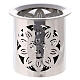 Incense burner in silver steel H 8 cm s1