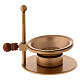 Golden incense burner with wood knob h 8.5 cm s4