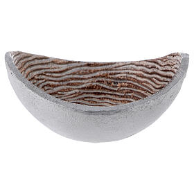 Silver metal incense bowl of 13 cm diameter