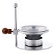 Silver incense burner with wood knob h 8.5 cm s2