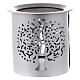 Incense burner with cut-out Tree of Life, silver metal, h 8 cm s2