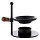 Black iron incense burner with adjustable knob height 8.5 cm s1