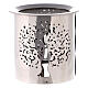 Incense burner with cut-out Tree of Life, polished steel, h 8 cm s2
