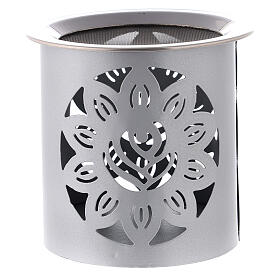 Incense burner in Silver-plated iron height 8 cm