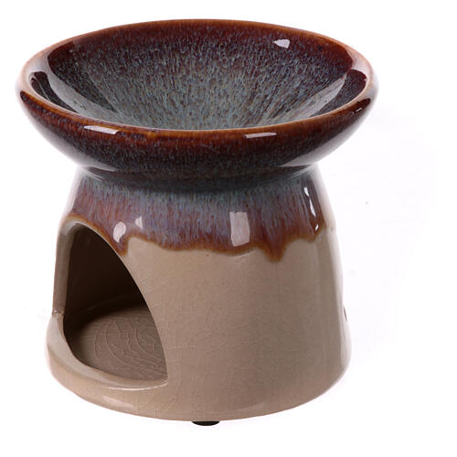 Incense burner of polished colourful terracotta, 4 in 2