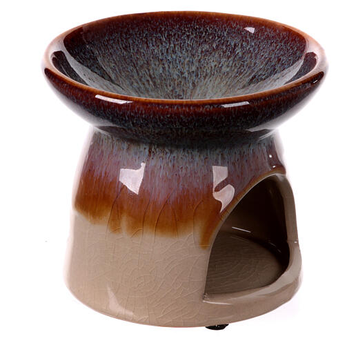 Incense burner of polished colourful terracotta, 4 in 3