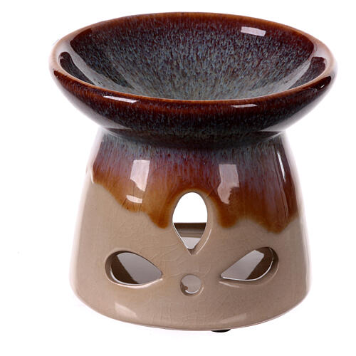 Incense burner of polished colourful terracotta, 4 in 4