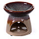 Glossy colored terracotta incense burner 10 cm s1