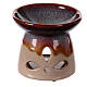 Glossy colored terracotta incense burner 10 cm s4