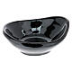 Black ceramic incense burner bowl diameter 9 cm s2