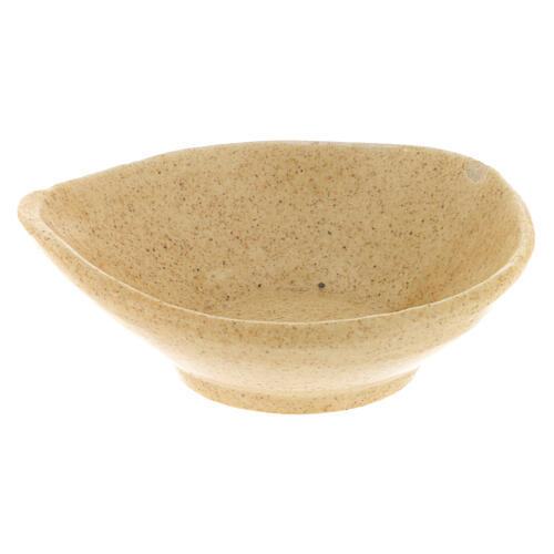 Beige incense bowl of 3.5 in, ceramic 1