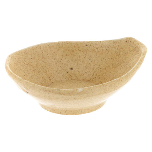 Beige incense bowl of 3.5 in, ceramic 2