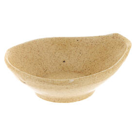 Beige ceramic incense burner bowl diameter 9 cm