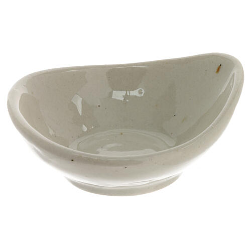 Miseczka na kadzidło ceramiczna, kolor biały, średnica 9 cm 2