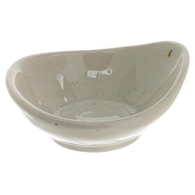 White ceramic incense holder bowl diameter 9 cm