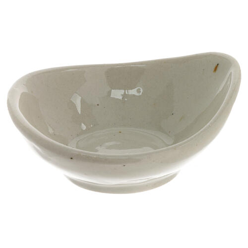 White ceramic incense holder bowl diameter 9 cm 2