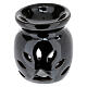 Black incense burner, ceramic, h 3 in s1