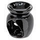 Pebetero cerámica de altura 8 cm color negro s2