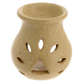 Ceramic incense burner h 8 cm beige color