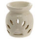 Bruciaincenso bianco in ceramica h 8 cm s1