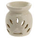 White ceramic incense burner h 8 cm s1