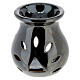 Black ceramic incense burner of 3.5 in high s1