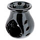 Black ceramic incense burner of 3.5 in high s2