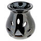 Black ceramic incense burner, 9 cm high s1