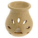 Beige ceramic incense burner, height 9 cm s1