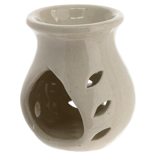 White incense burner, ceramic, h 3.5 in 2