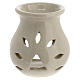 White incense burner, ceramic, h 3.5 in s1