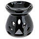 Incense burner of black ceramic, h 4 in s1